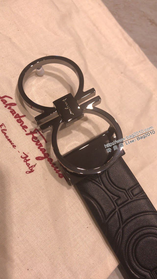 菲拉格慕男士皮帶 Ferragamo經典亮搶磨砂八字扣腰帶  jjp2131